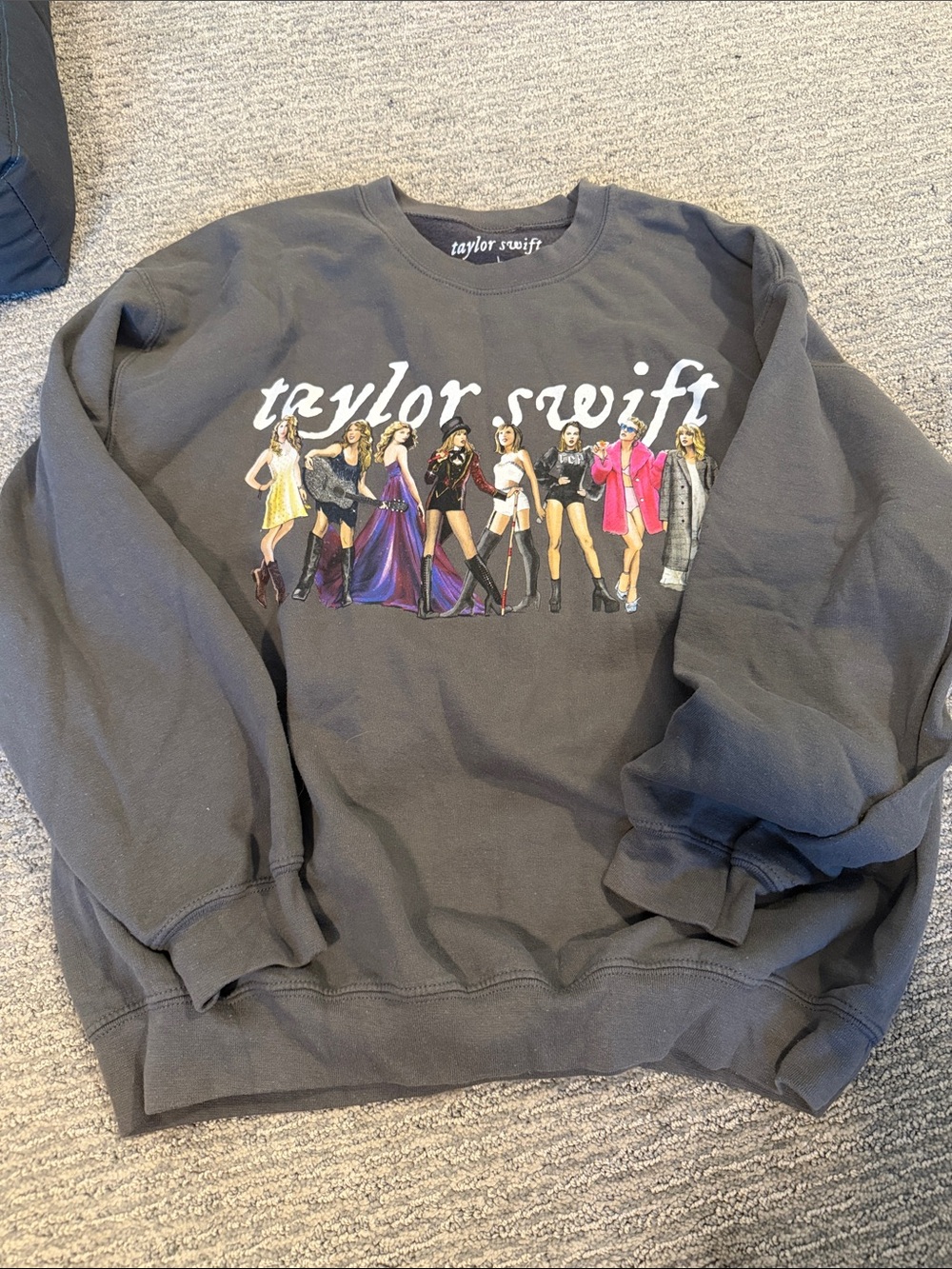 Taylor Swift Charcoal Gray Eras Crewneck Sweater